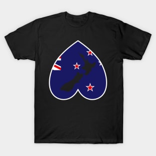 Love New Zealand Down Under Heart T-Shirt